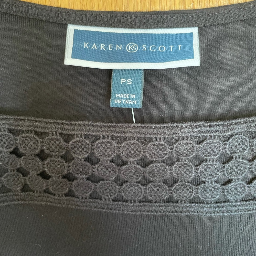 Karen Scott black shirt Petite Small - Picture 2 of 4